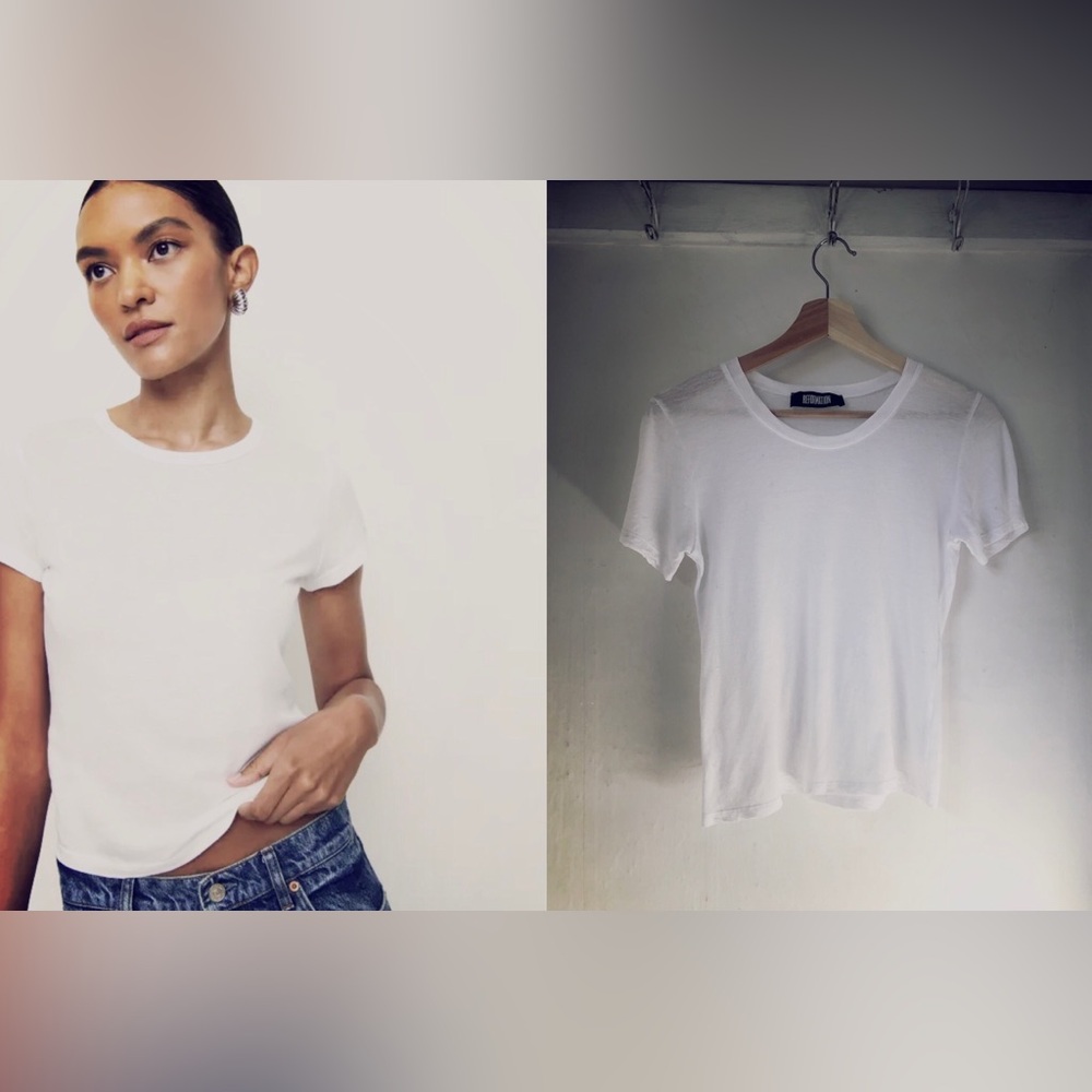 Reformation Crisp White Short Sleeve Tee